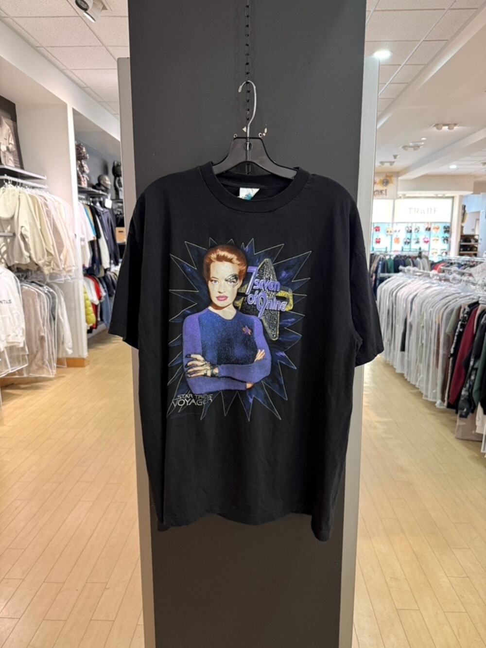 1998 Star Trek Voyager 90s Vintage Seven of Nine TV Movie Promo Tee Shirt